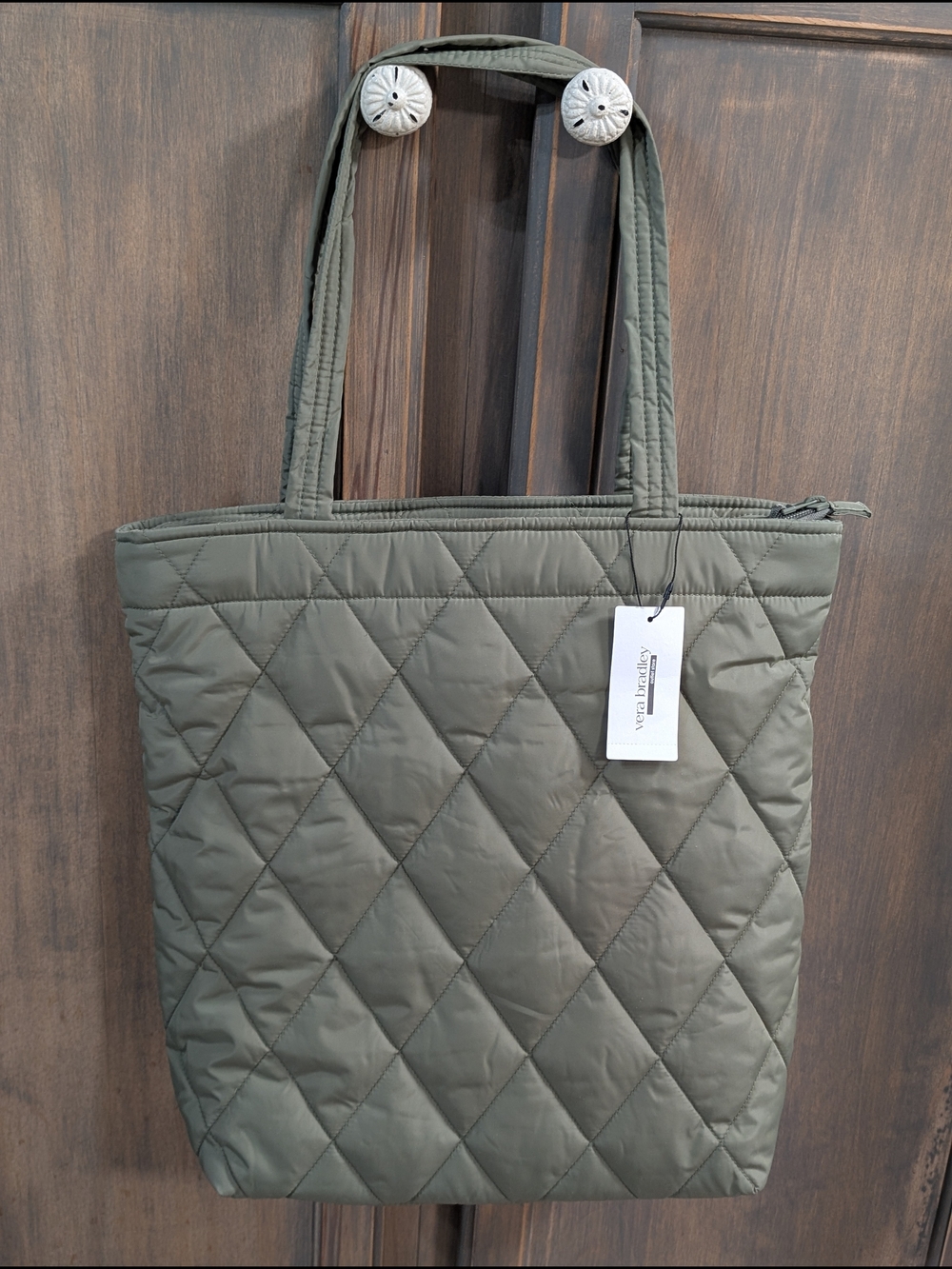 Vera Bradley Quilted Olive Green Tote